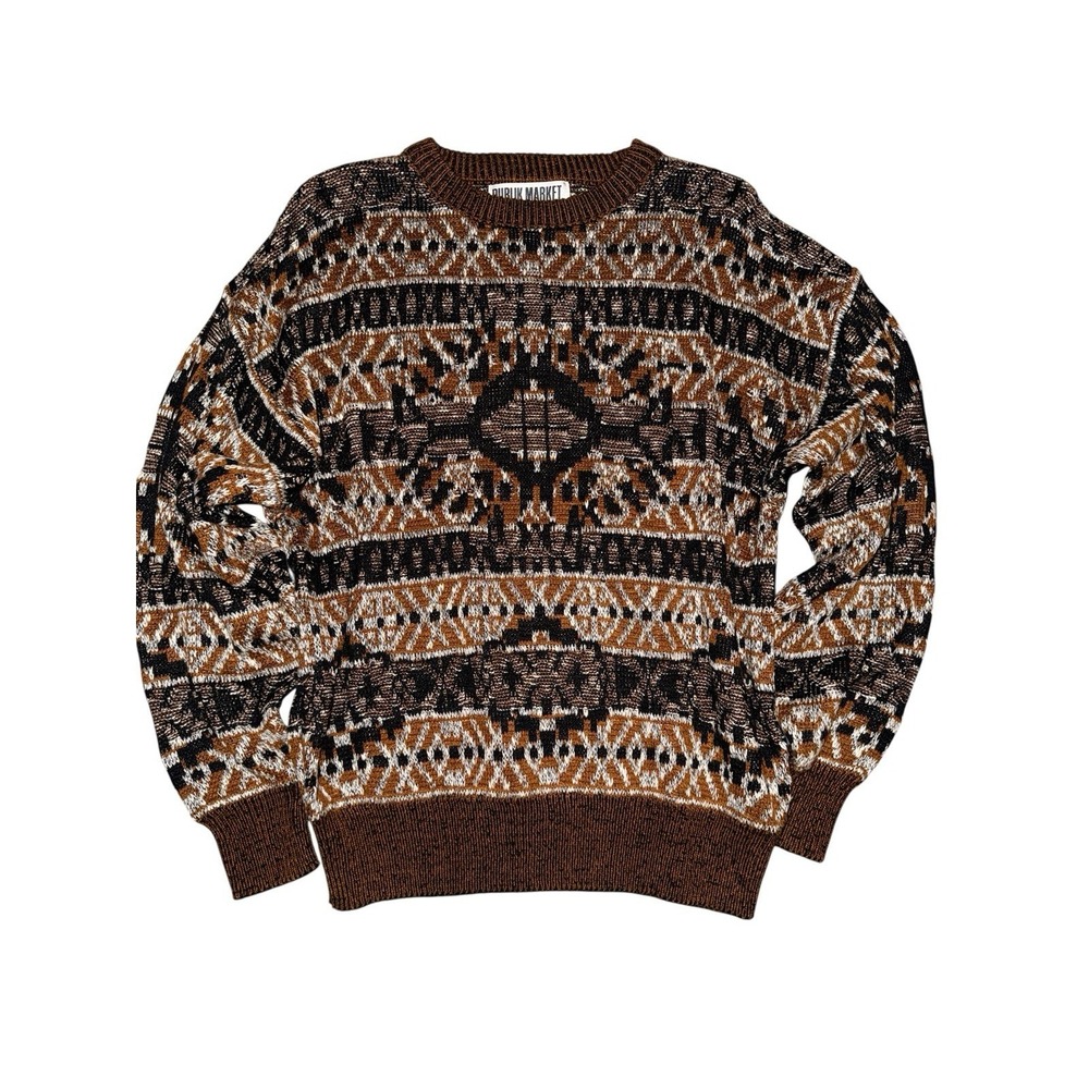 Publik Market Vintage Crewneck Sweater Men's M Kaleidoscopic Grandpacore